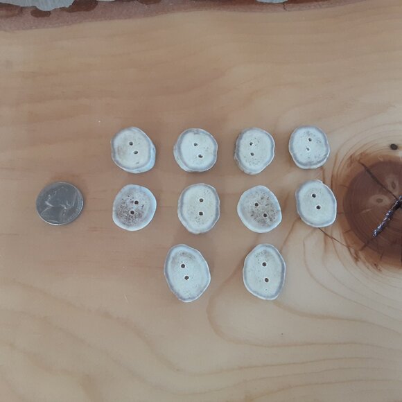 Set Of 10 Handcrafted Authentic Mule Deer Antler Buttons - Picture 1 of 3